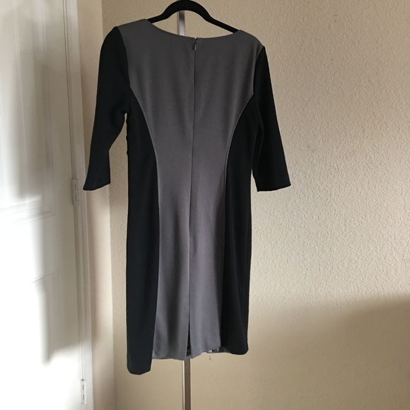 Tahari Arthur S Levine Black/Grey Colorblock dress - Picture 5 of 6